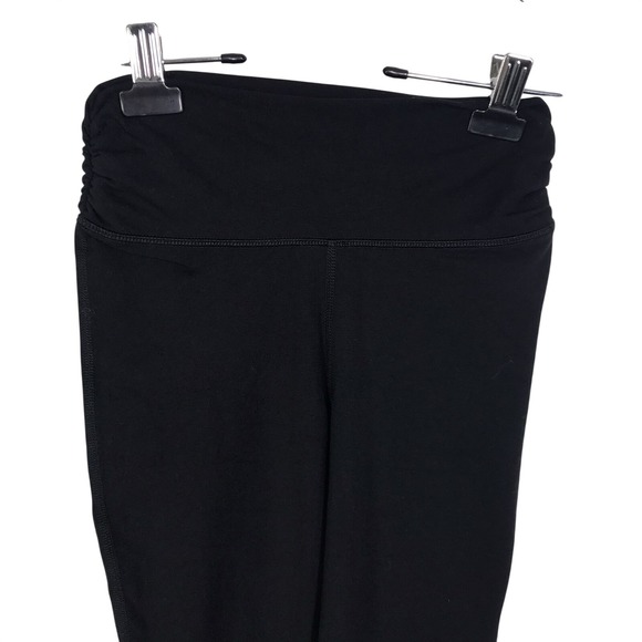 Old Navy PowerChill Flared Leggings Girl's L 10/12 Black High Waist Ruched Sides - Picture 10 of 10